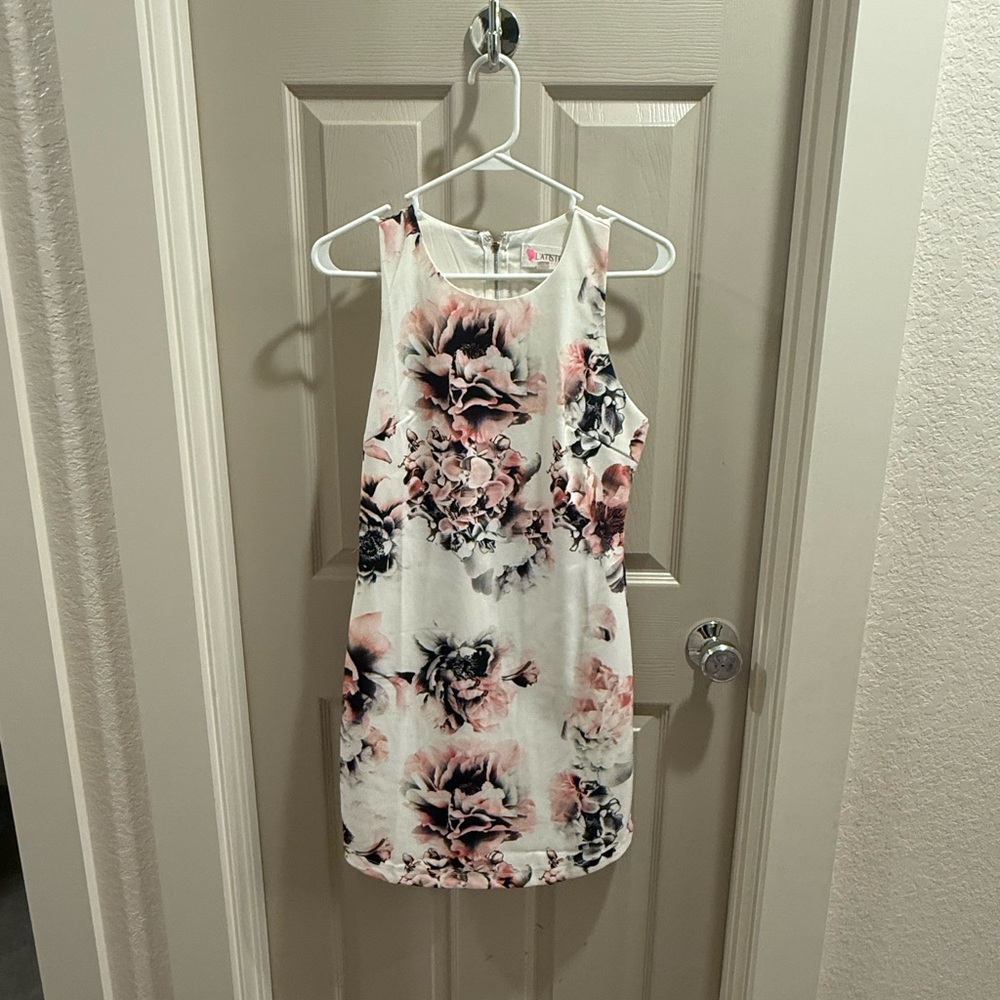 Floral Sleeveless Dress - Pink and Black